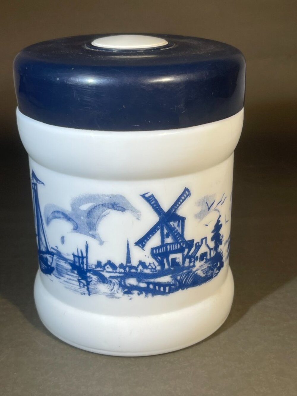 VTG Valkenswaard Holland Jar/Canister Milk Glass Original Opaline Belgium